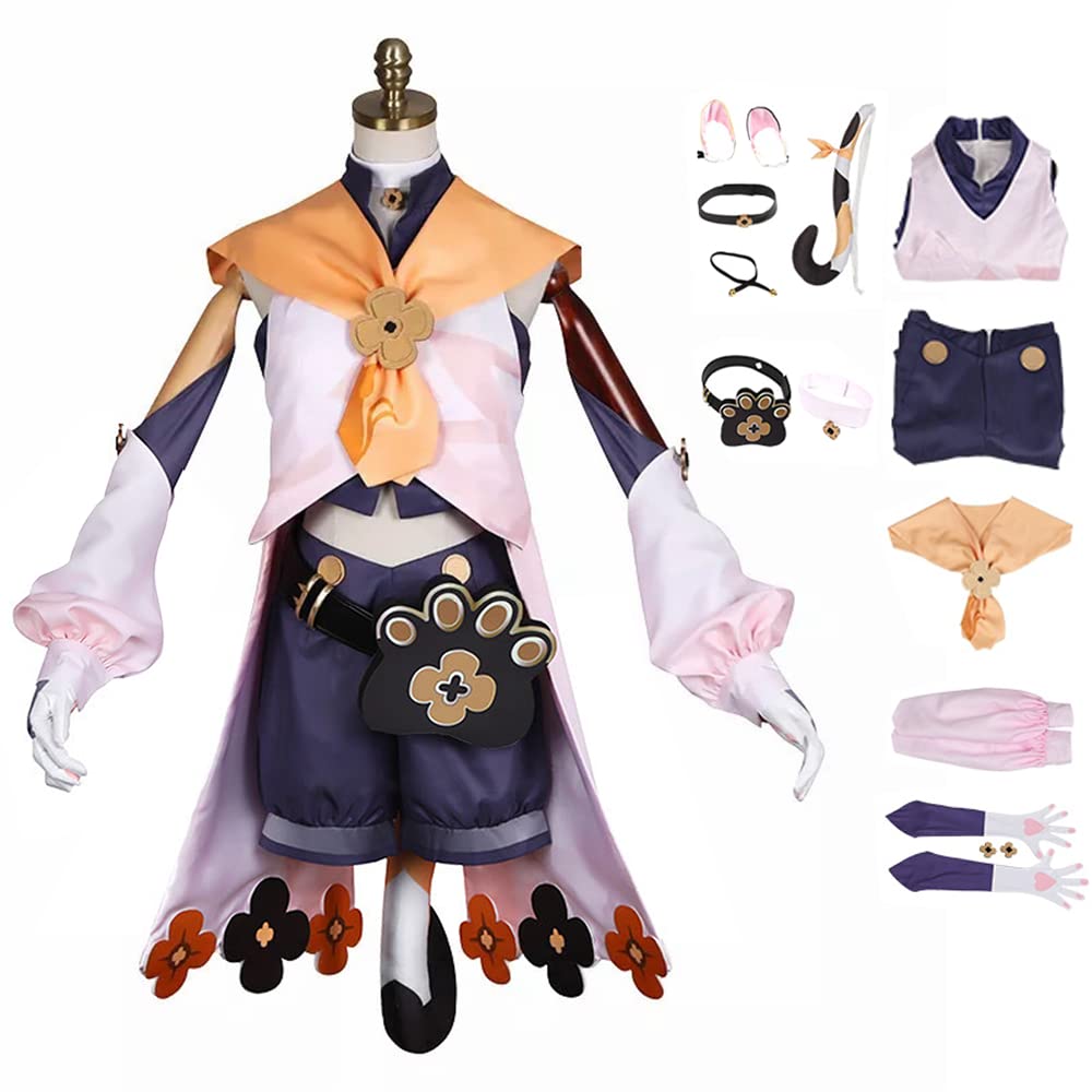 Genshin Impact Diona Cosplay Costume - Lolita Style Short Trench Coat with Detachable Tail | Anime Convention, Halloween Party, Cosplay Event, Comic Con Outfit