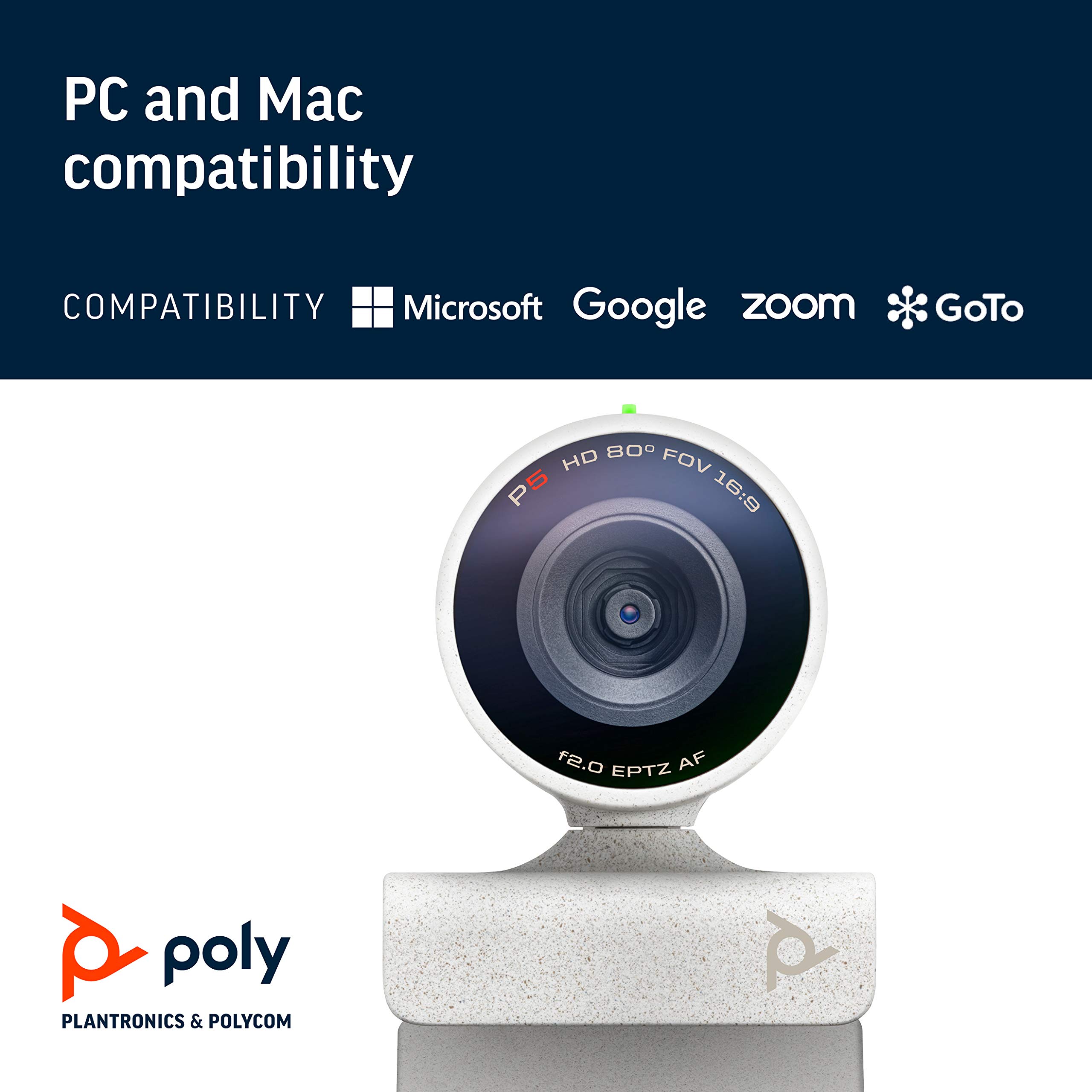 Poly Studio P5 Kit with Blackwire 3210 Headset - 1080p HD Video Conferencing Webcam & USB-A Bundle for Professional Meetings, Remote Work, and Online Classes