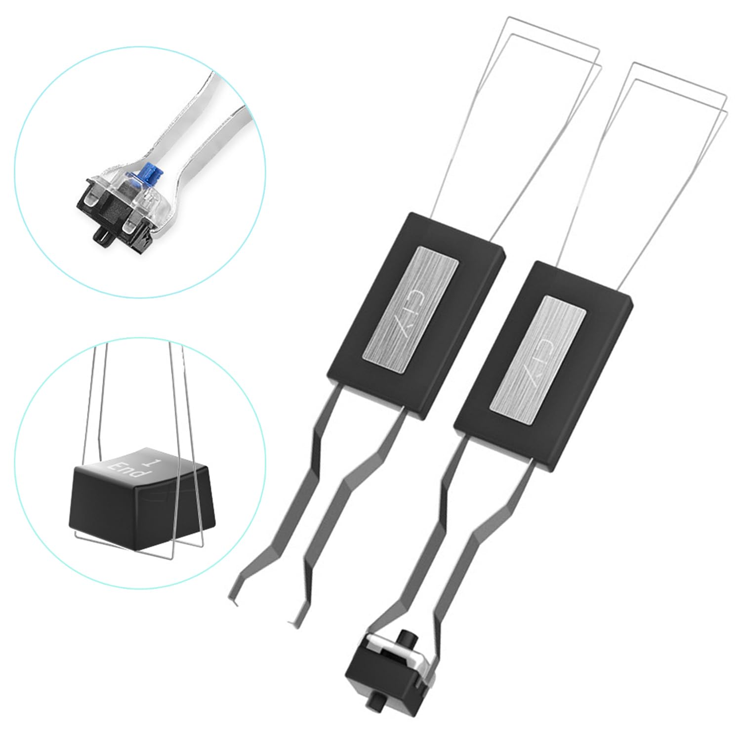 2 Pack Stainless Steel Keycap Switch Pullers - Durable Mechanical Keyboard Keycap Remover Tool for Cherry MX, Gateron, Kailh Switches - Perfect for Keyboard Maintenance, Cleaning & Customization