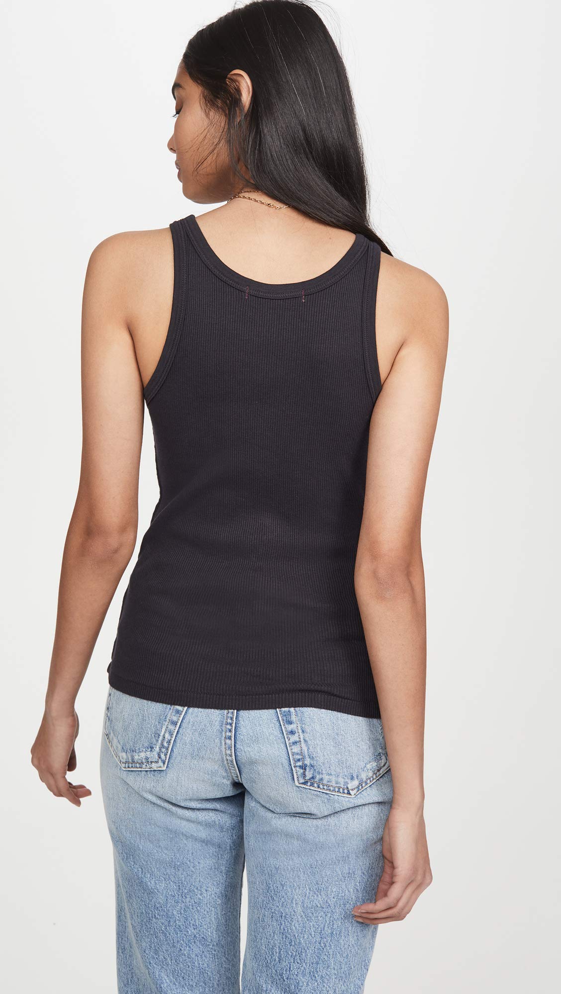 AMO Women's Long Ribbed Tank Top - Soft Stretch Slim Fit Camisole for Layering, Workout & Casual Wear