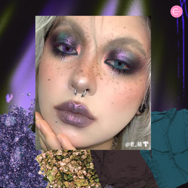 DRAMO X @ro_om_e Multiverse Eyeshadow Palette - 666 Enchanted Forest 18 Colors, Vegan & Cruelty-Free Makeup for Party, Halloween & Cosplay