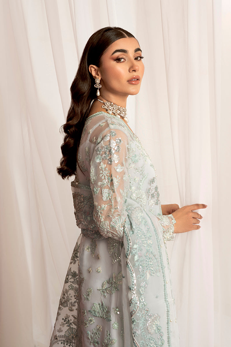MAH JABEEN 3-Piece Organza Embroidered Pret Dress Set - Elegant Formal Wear for Weddings, Parties & Special Occasions