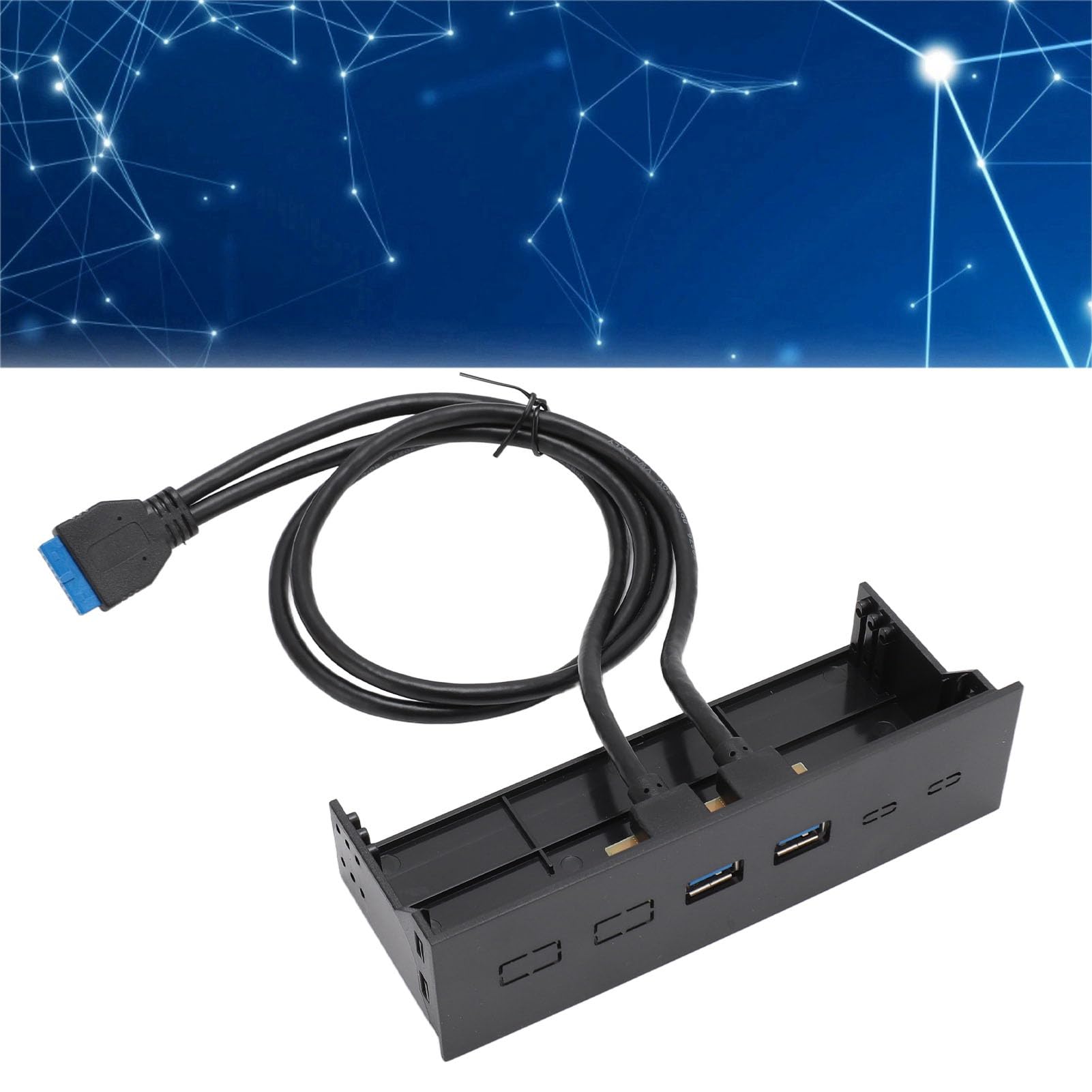 5.25 Inch USB 3.0 Hub Dual Port 5Gbps Expansion Card - High Speed Data Transfer for PC, Laptop, Desktop Computer - Easy Install in Computer Case for Extra USB Ports - Perfect for Gaming, Workstation & Home Office Setup