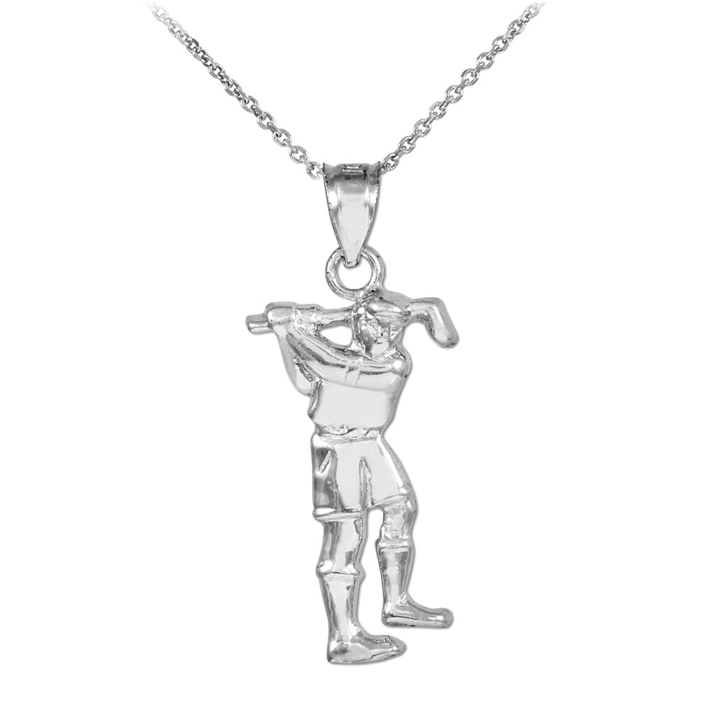 14K White Gold Golf Charm Necklace for Sports Enthusiasts