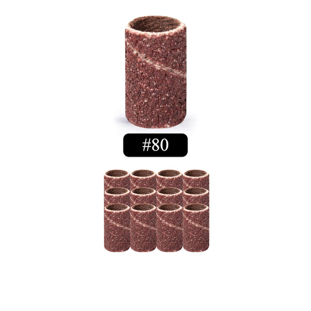 180 Grit Sanding Bands for Woodworking, Metal Polishing & DIY Projects - Fine Abrasive Sanding Sleeves for Drill Bits & Rotary Tools