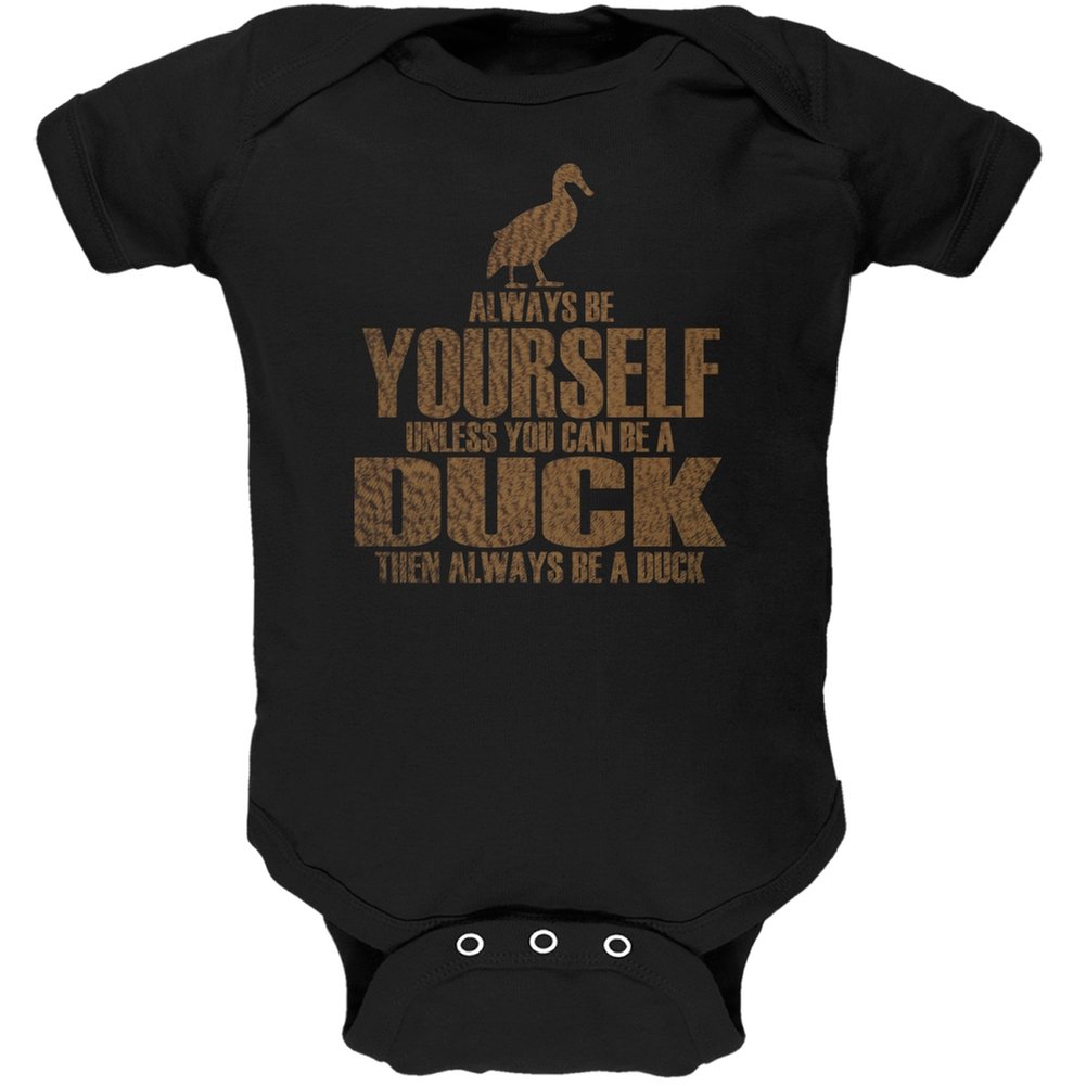 Always Be Yourself Duck Black Soft Baby Onesie - Cute & Comfortable Newborn Bodysuit for Boys & Girls - Perfect for Playtime, Photo Shoots & Everyday Wear
