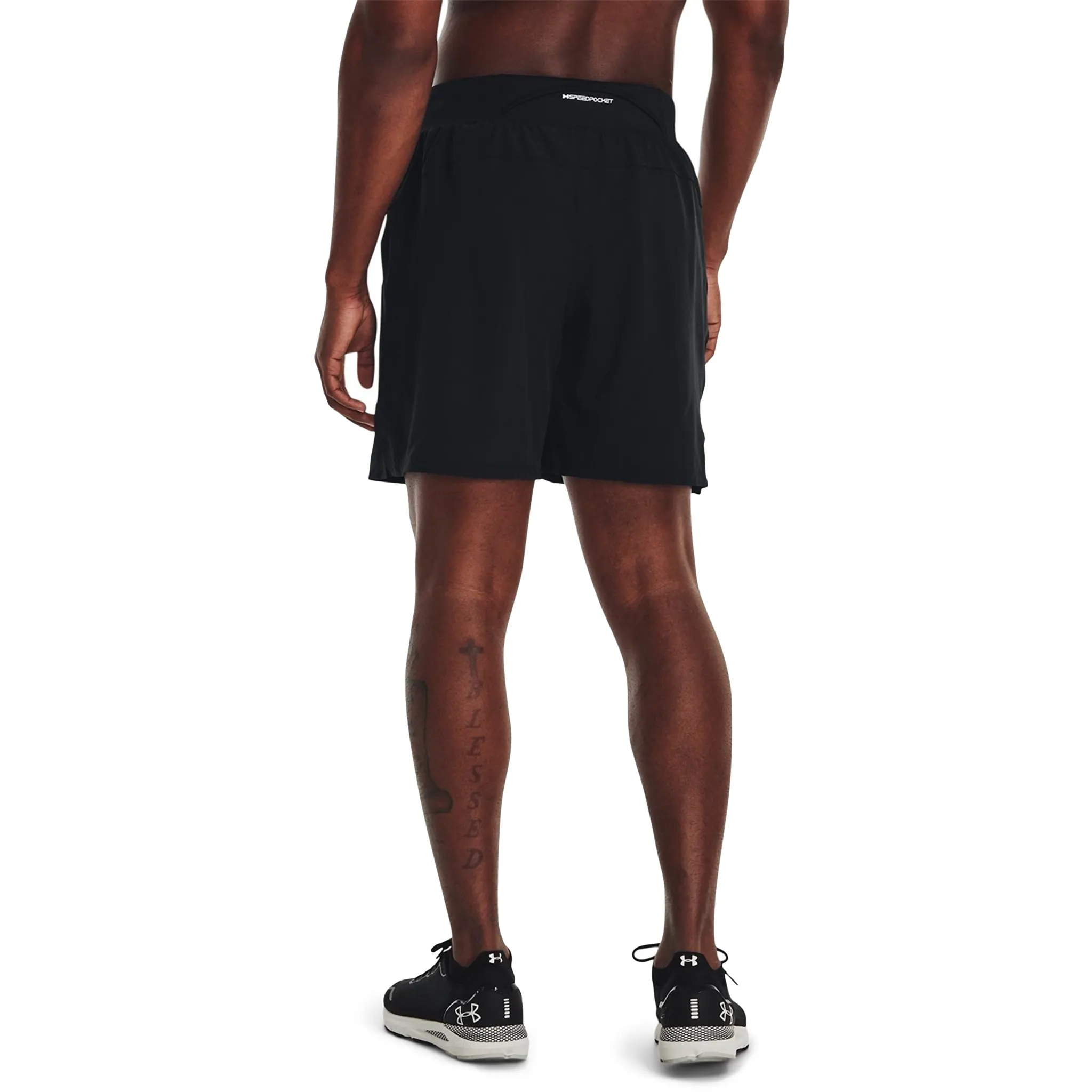 Under Armour UA Launch 7 Inch Black Running Shorts for Men - Lightweight Workout & Gym Training Shorts with Moisture-Wicking Fabric