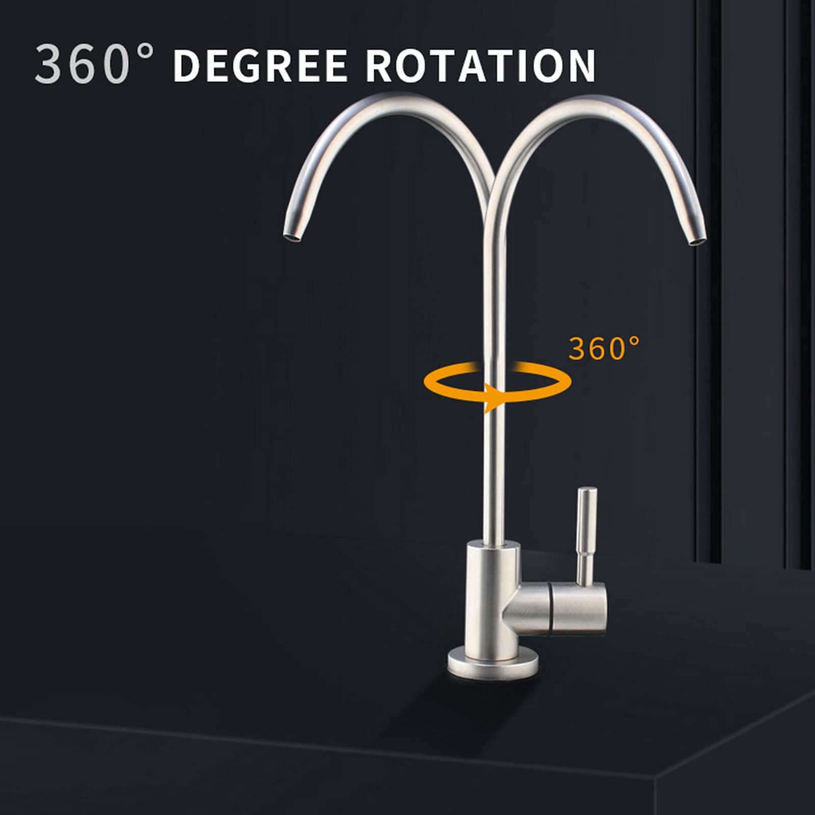 Lead-Free 304 Stainless Steel Water Filter Faucet for Kitchen Sink - Fits RO Systems