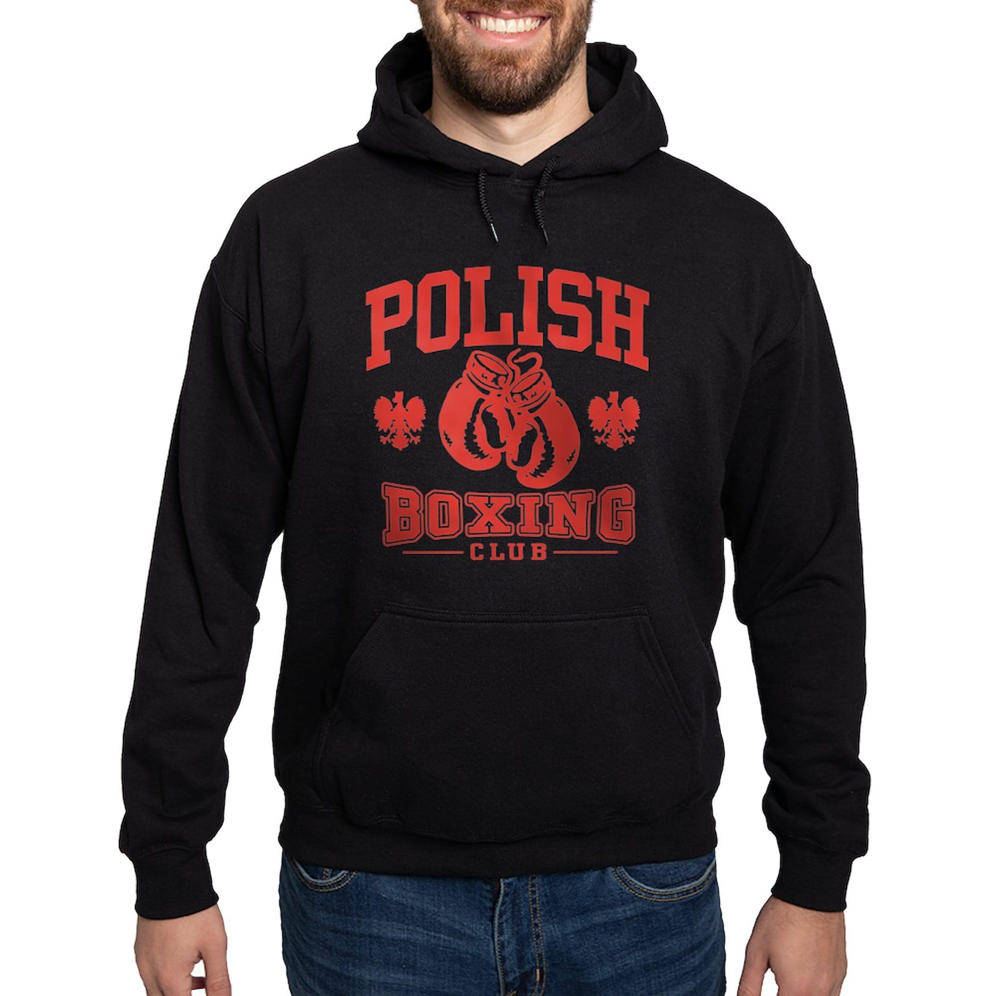 Polish Boxing Hoodie for Men - Dark Regular Fit Pullover Sweatshirt | CafePress | Perfect for Gym, Training & Casual Wear