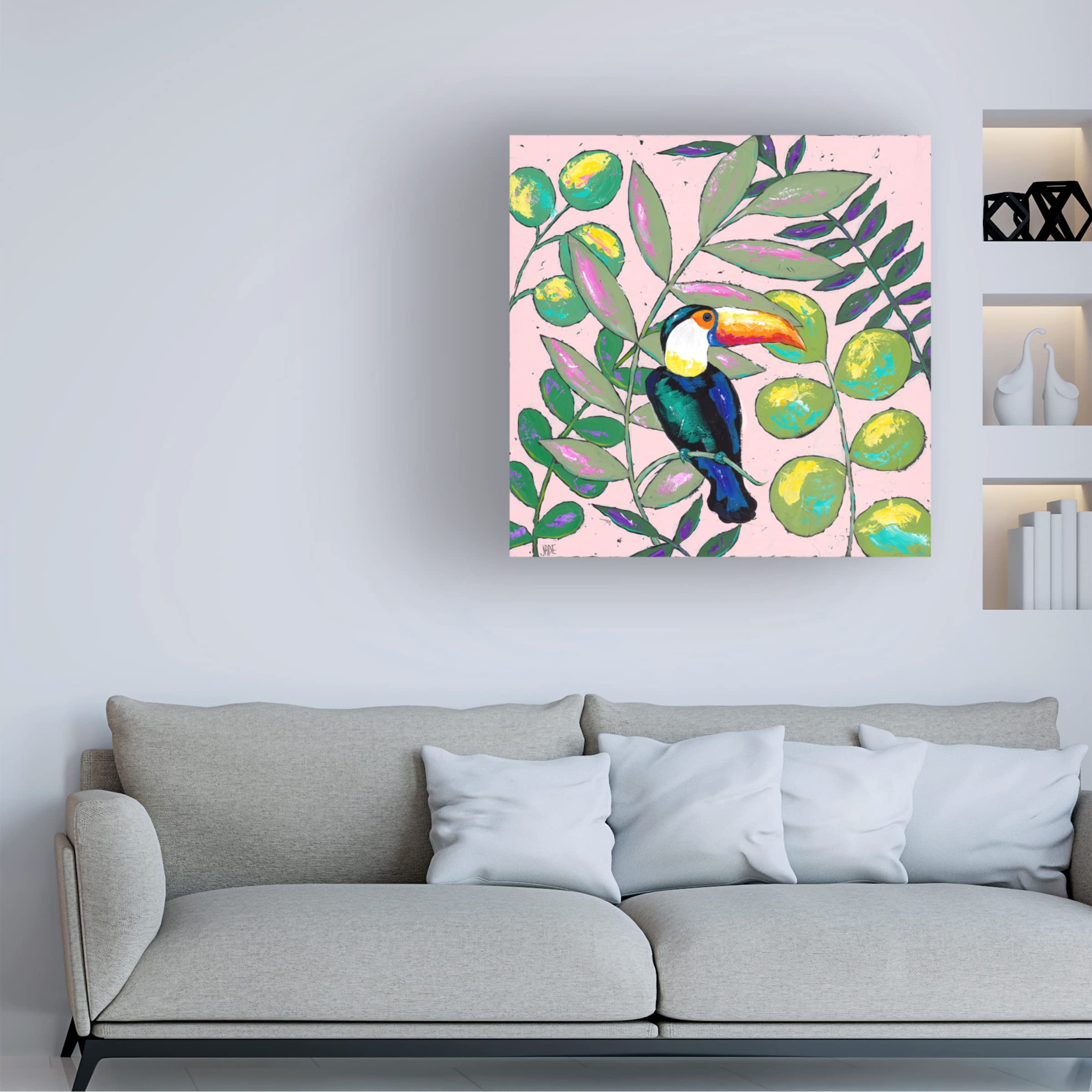 Trademark Fine Art 'Tropics II' Canvas Wall Art by Jade Reynolds - Vibrant Tropical Landscape Painting for Living Room, Bedroom & Office Decor
