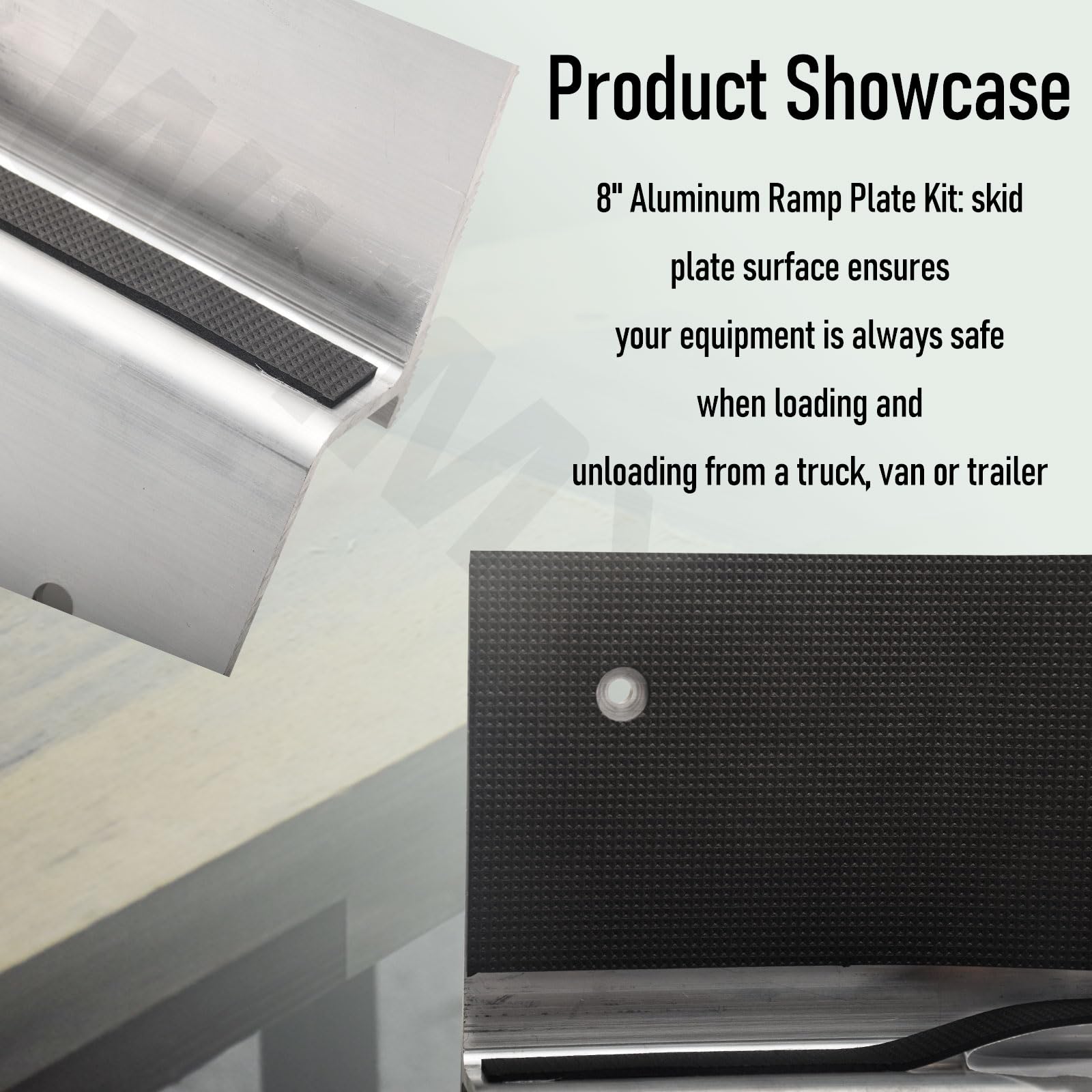 2-Pack Heavy Duty Aluminum Loading Ramps for Trucks, Trailers & Lawn Mowers - 8in Wide Tooling Ramp Kit for Driveway, Shed & Garage Use - Perfect for Vehicle Loading & Equipment Transport