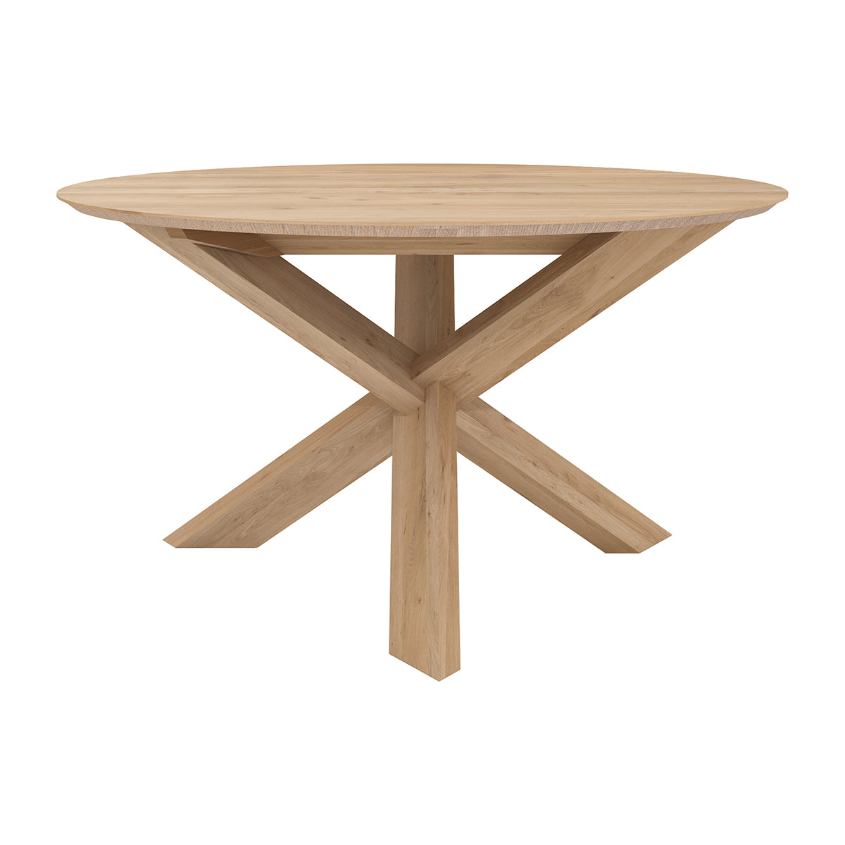 Round Oak Dining Table 54 Inch - Perfect for Small Spaces, Kitchen Nooks & Cozy Family Gatherings