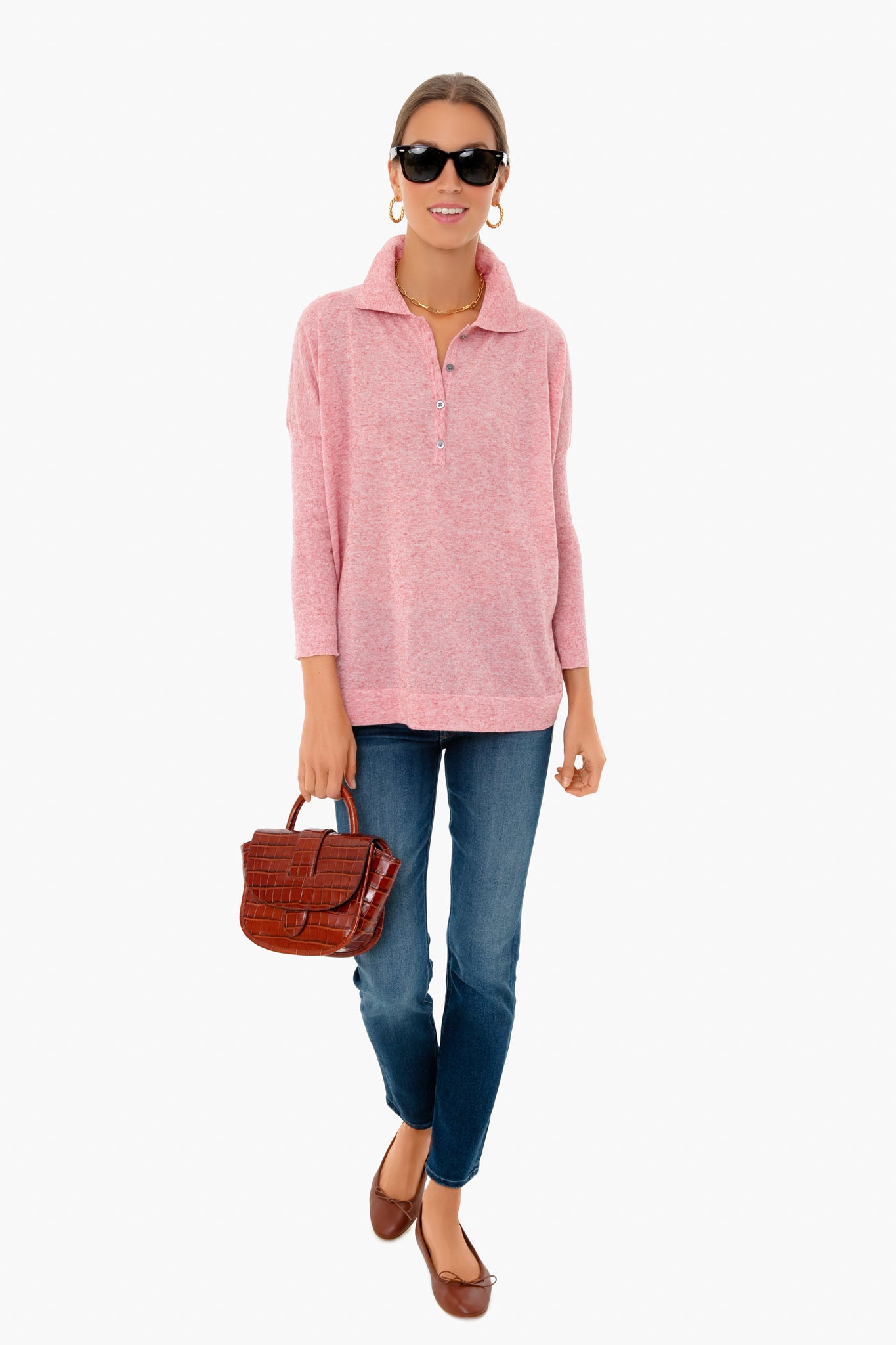 Blush Clayton Knit Polo Shirt for Men - Soft Cotton Casual Wear for Office, Golf & Everyday Outfits