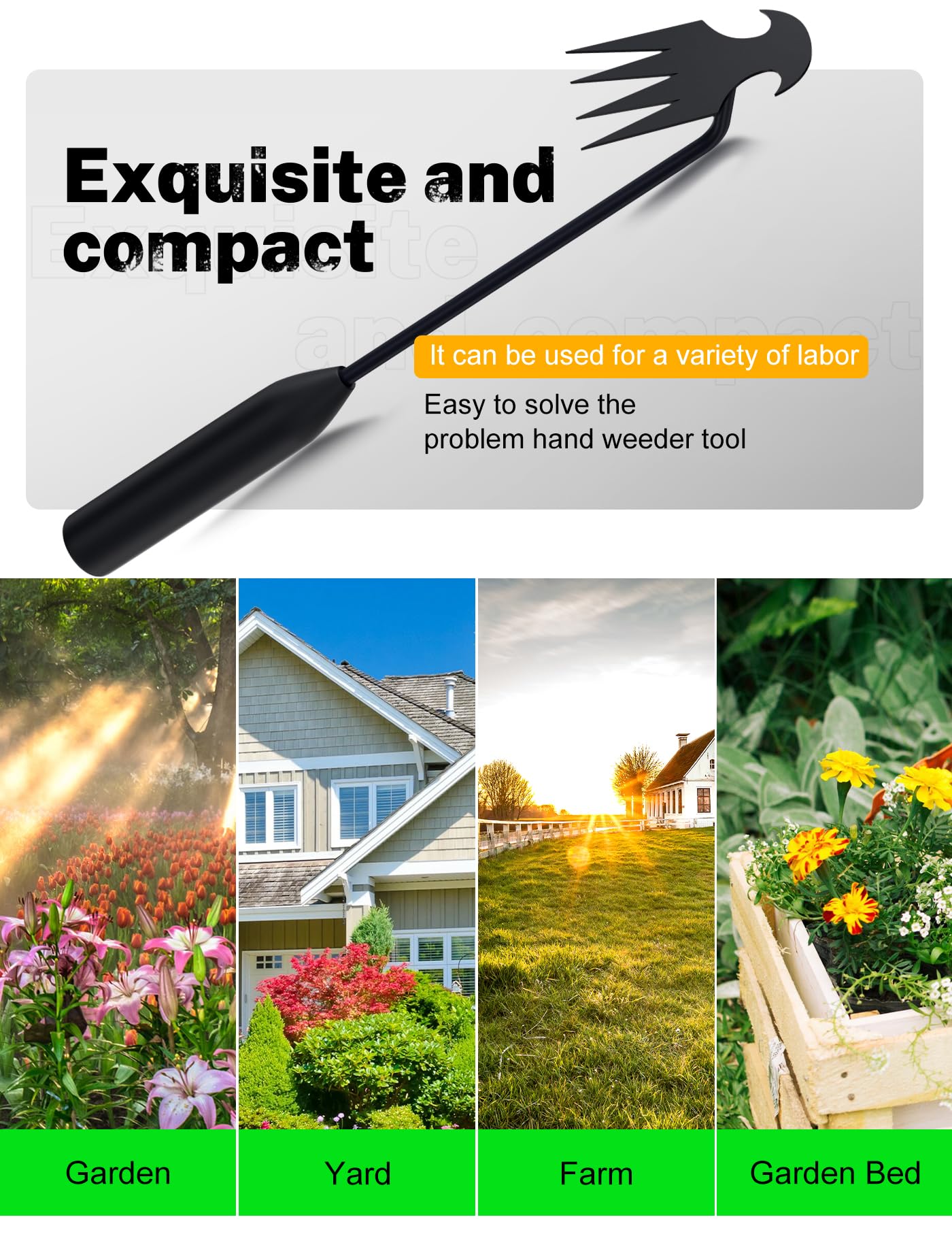 4-Claw Steel Weed Puller Tool for Garden & Yard - Dandelion Remover