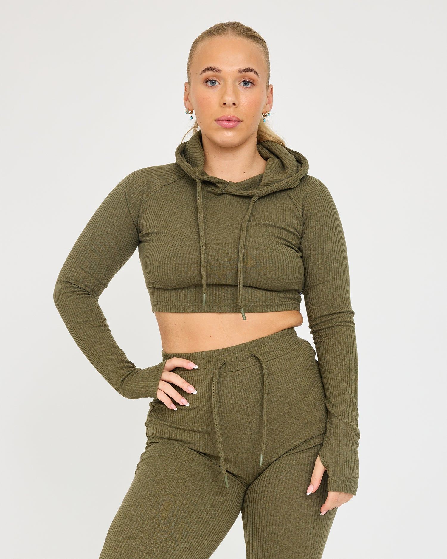 Women's Lounge Cropped Hoodie - Soft Fleece Pullover for Casual Wear, Loungewear & Street Style - Perfect for Home, Gym & Outings