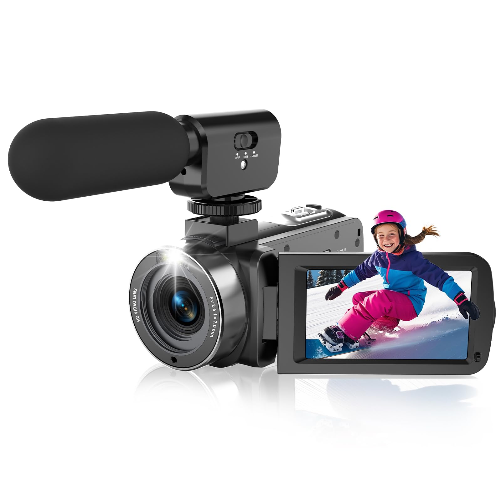 4K 56MP Video Camera Camcorder with 18X Digital Zoom & Night Vision - Handheld Digital Camcorder for Vlogging, Travel, Sports, and Home Movies