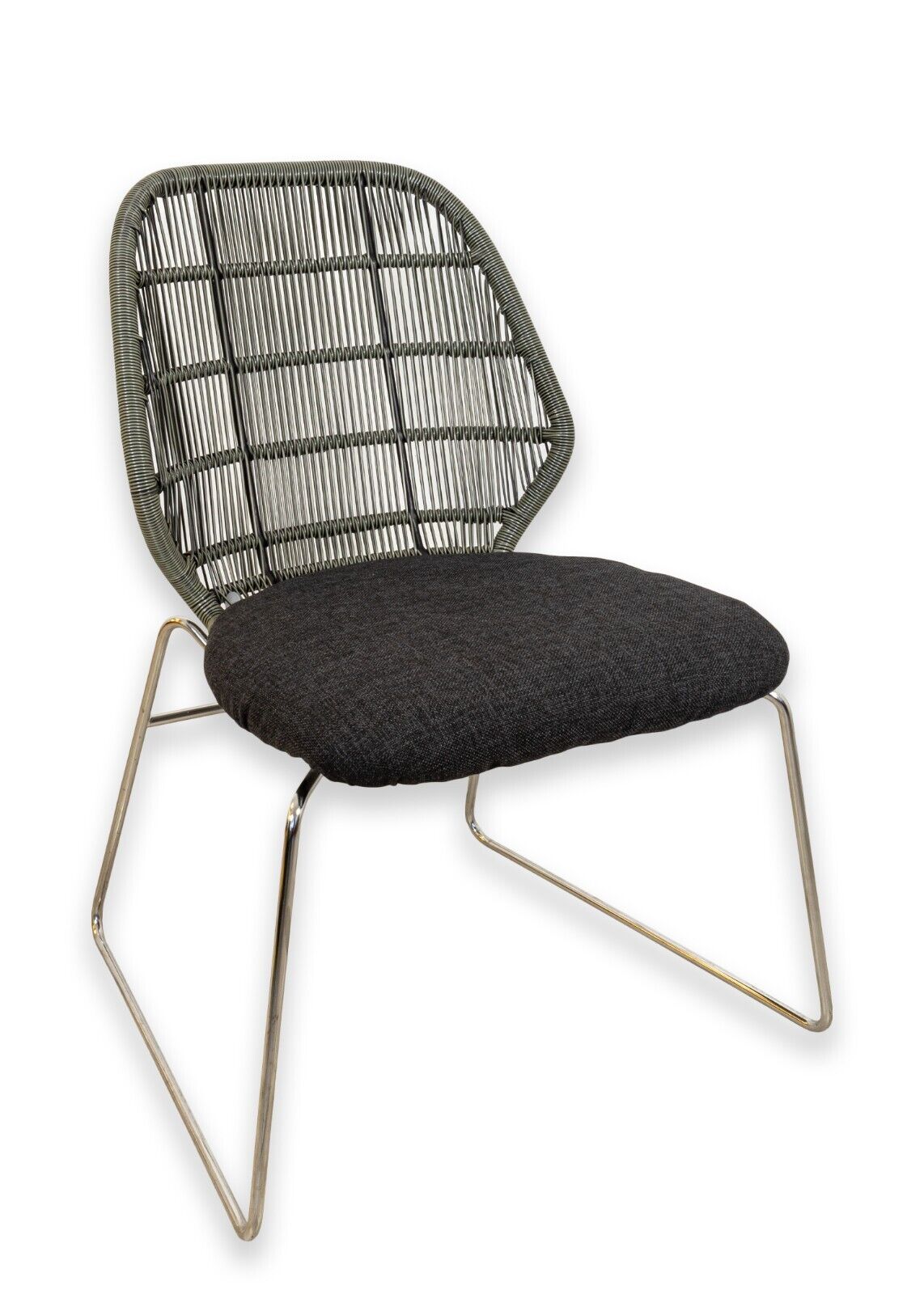 B&B Italia Modern Crinoline & Stainless Steel Dining Chairs - Set of 2 Contemporary Design for Dining Room, Kitchen, or Office