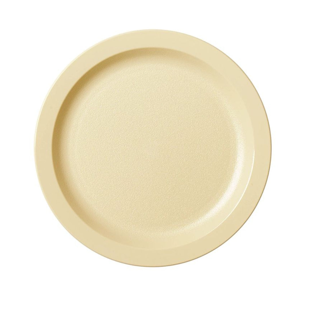 Cambro 9CWNR133 Camwear® 9-Inch Narrow Rim Beige Plastic Plates - Durable & Stackable - 48 Plates per Case - Perfect for Restaurants, Catering & Food Service