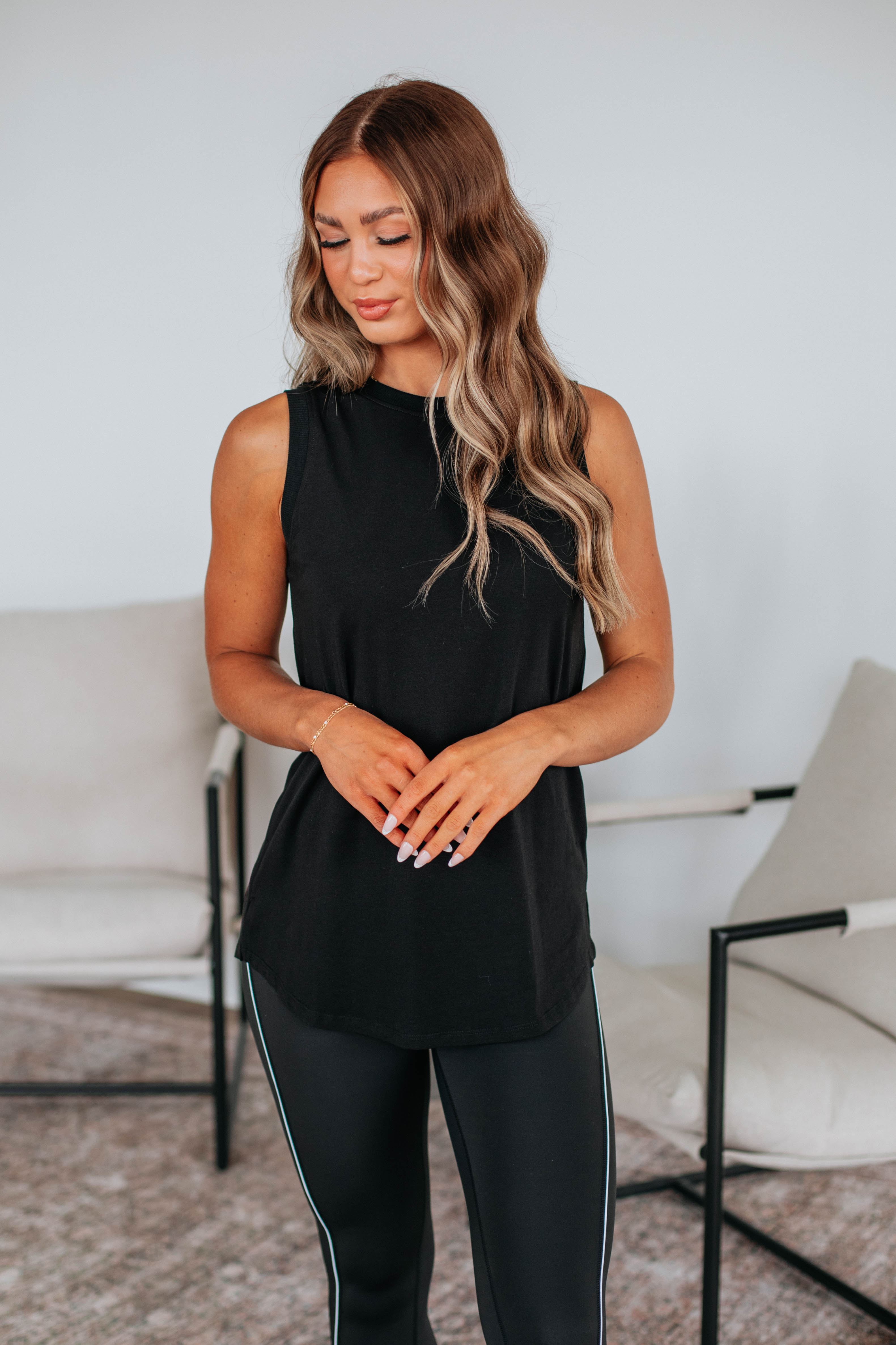 Elandra Basic Tank Top for Women - Soft & Comfortable Black Cotton Shirt - Perfect for Casual Wear, Layering & Summer Outfits