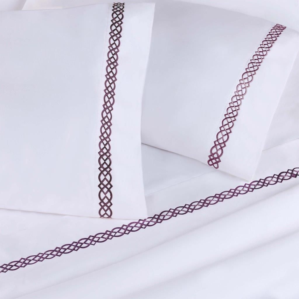 Premium 1000 Thread Count Egyptian Cotton Embroidered Pillowcase Set (2 Pack) - Luxury Bedding for Master Bedroom & Guest Room Decor