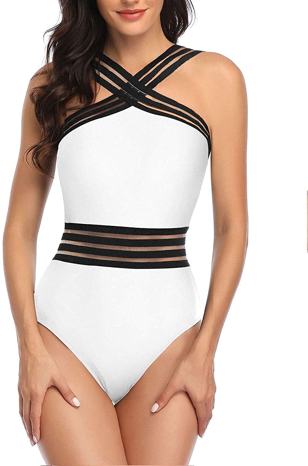 Hzzlokj Women's Crisscross One Piece Swimsuit - Tummy Control Bathing Suit with Front Crossover Design | Perfect for Beach Vacations, Pool Parties & Summer Getaways