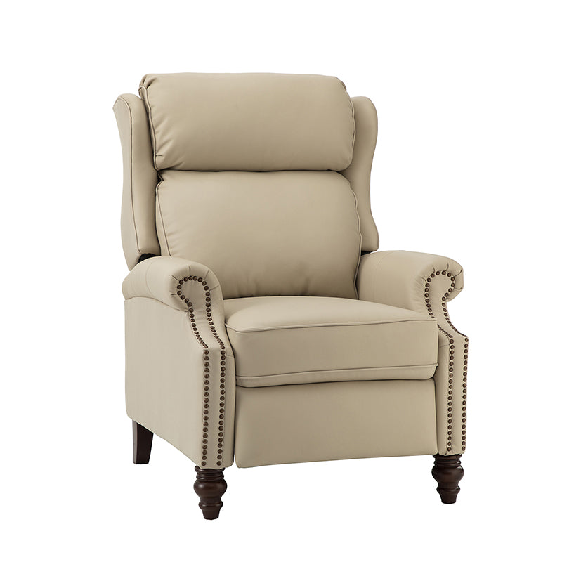 Lucina Genuine Leather Manual Recliner Chair - Handcrafted Premium Leather Living Room Furniture for Relaxation & Comfort - Perfect for Home Theater, Reading Nook, and Office Lounge