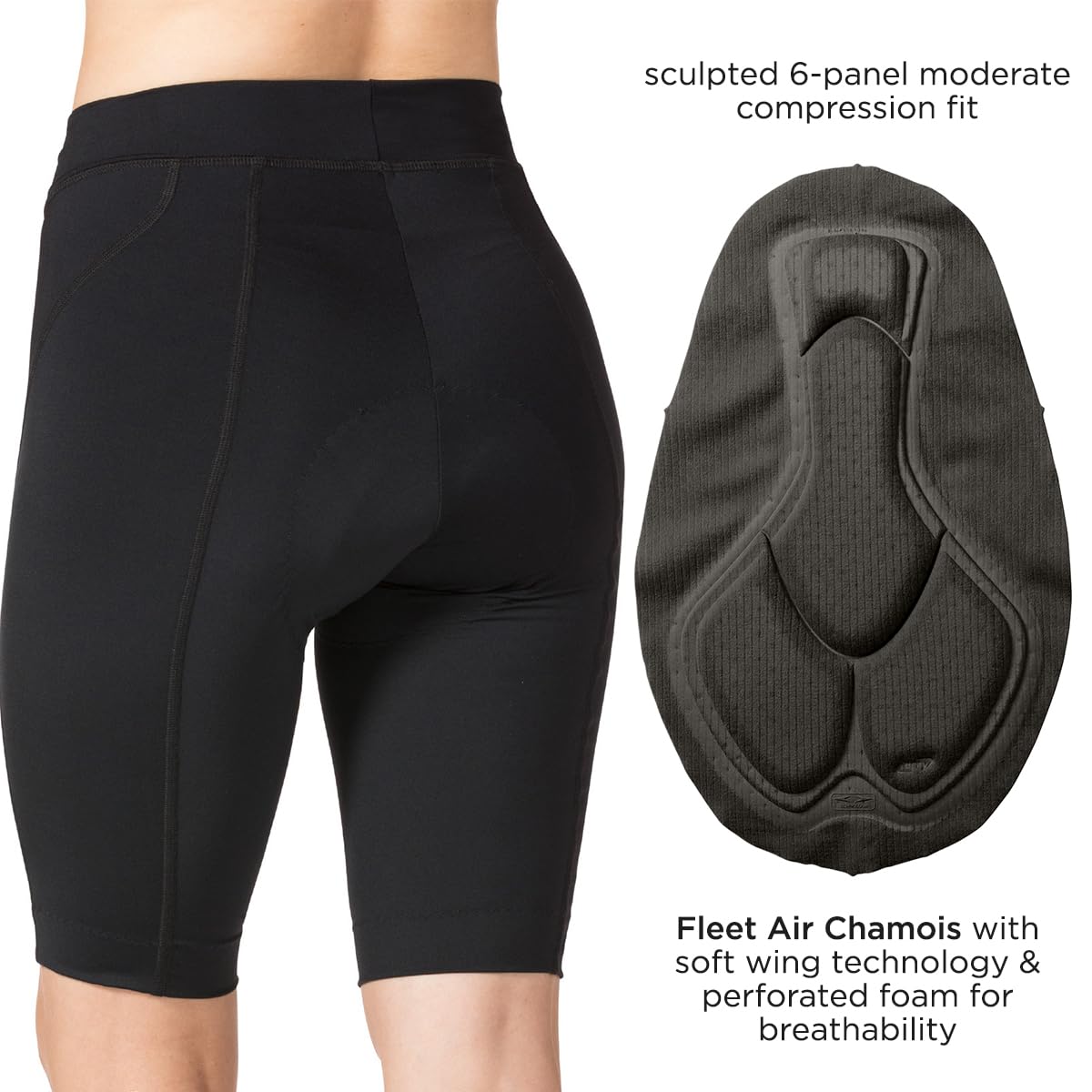 Women's Terry Bike Shorts with Padding - High Waist 11