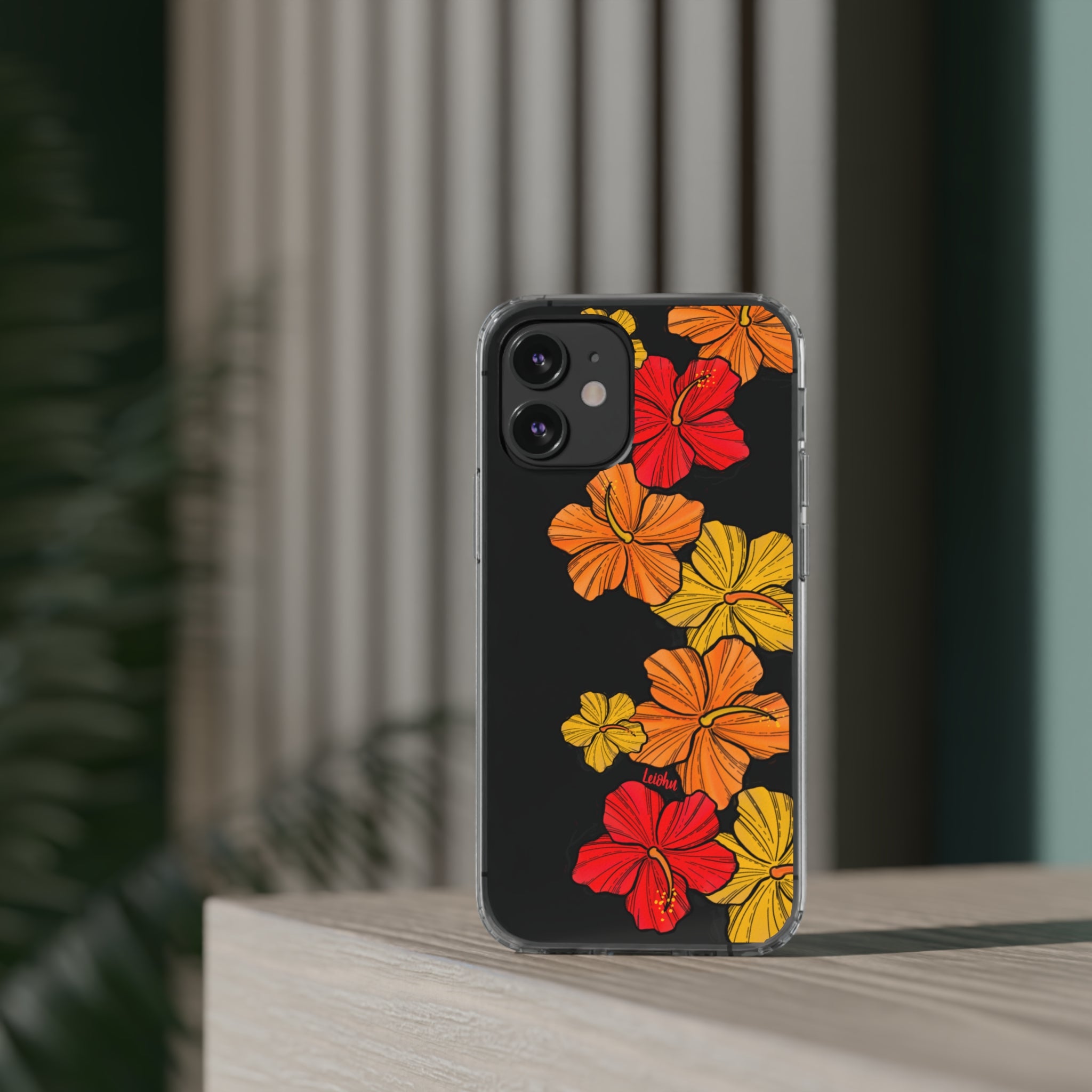 Hibiscus Retro Clear Phone Case - Durable Protective Cover for iPhone & Samsung - Floral Design for Stylish Protection | Perfect for Everyday Use, Travel & Gifting
