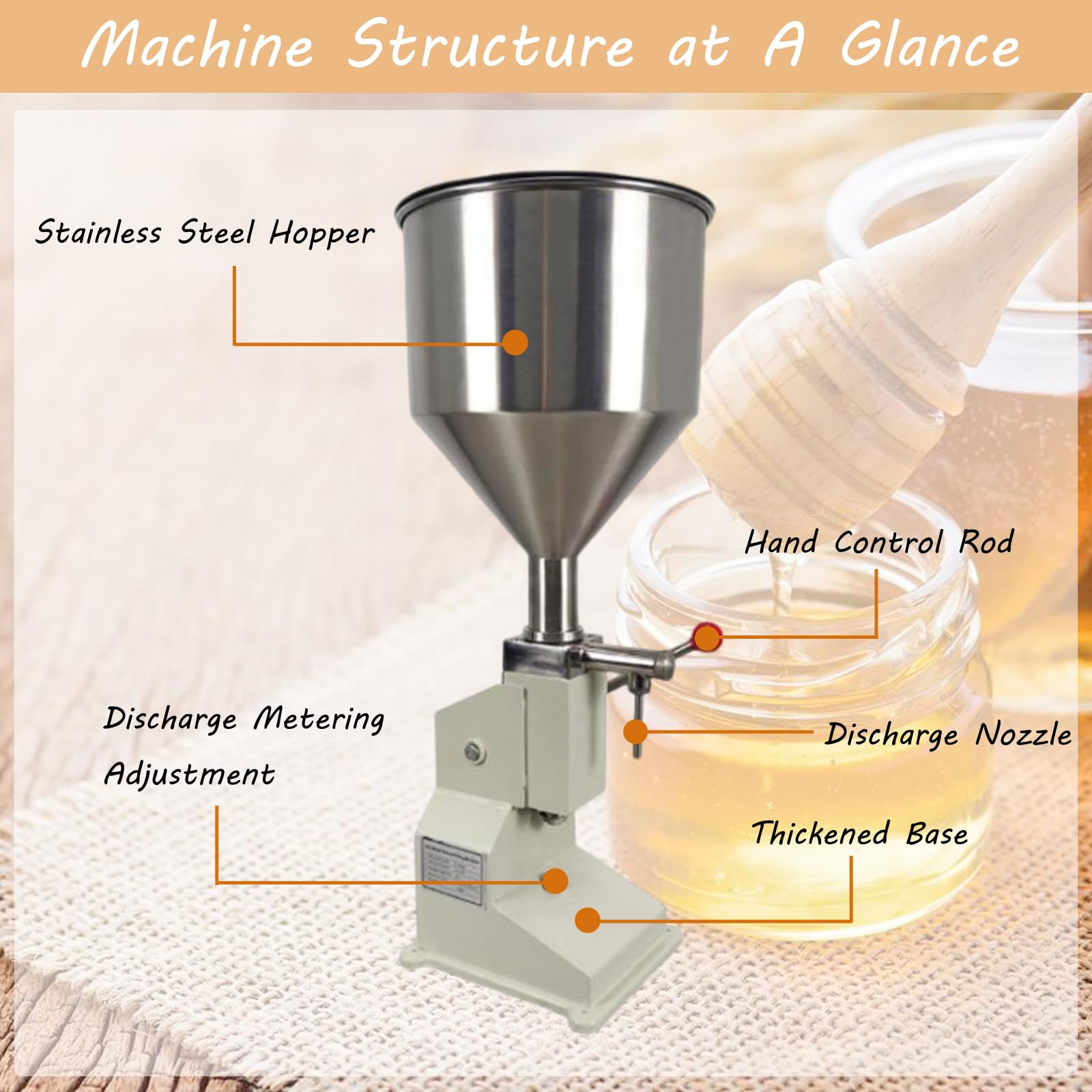 INTSUPERMAI Manual Liquid Filling Machine 5-50ml - Bottle Paste Filler for Cosmetics, Oil, Cream & Lip Gloss (Model A03) - Perfect for Small Business & DIY Beauty Products