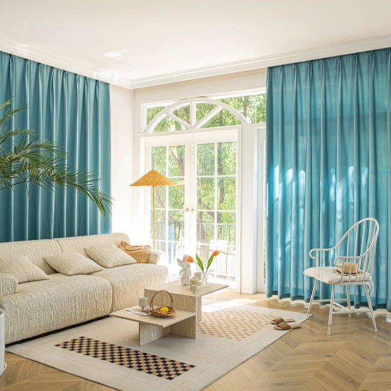 Anna White Polyester Blackout Curtains - Scratch Resistant & Light Filtering Custom Window Treatments for Living Room, Bedroom & Nursery