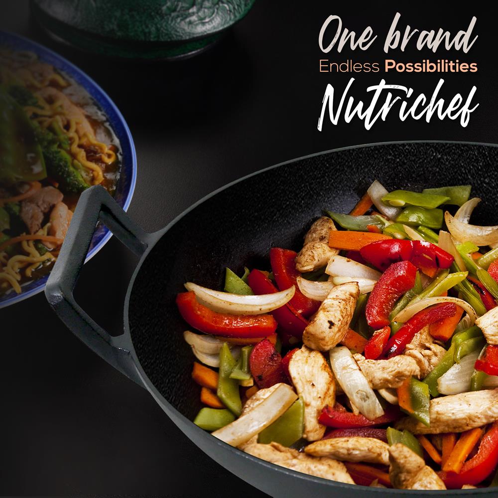 NCCiWok 60 - Premium Non-Stick Wok Pan for Stir Fry, Saute & Deep Frying - 14 Inch Carbon Steel Wok with Wooden Handle - Perfect for Asian Cooking, Home Kitchen & Restaurant Use