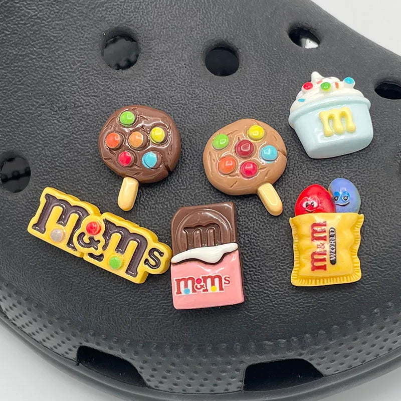11Pcs Funny Letter M Bean Garden Shoe Charms - Cute Candy Decor Pins for Kids Sandals & Slippers Accessories - Perfect for DIY Shoe Decor, Birthday Gifts and Summer Fashion