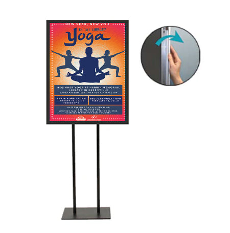 20x30 Double Pole Floor Stand Sign Holder - 1 1/4