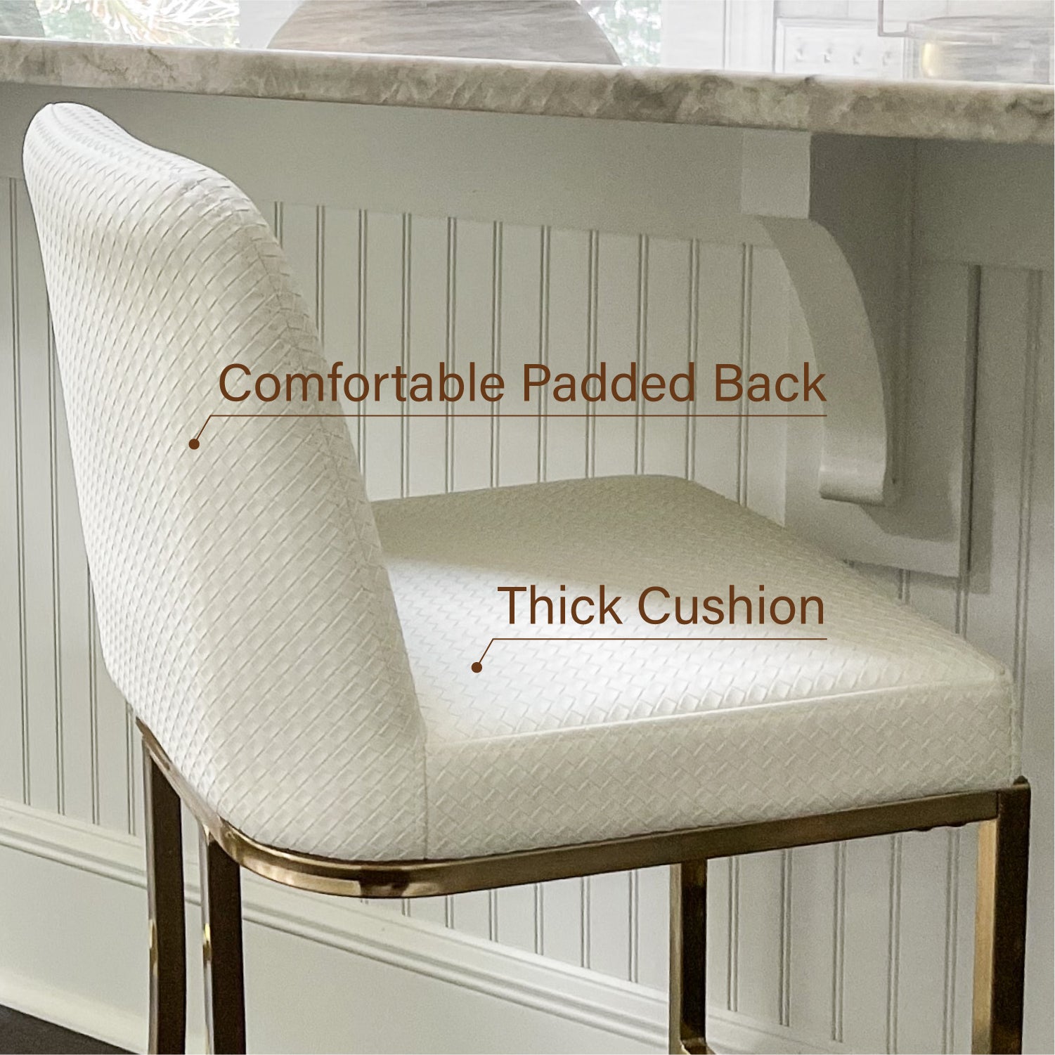 24 Modern PU Leather Bar Stools for Kitchen Island - Adjustable Height Counter Stools with Swivel Seat - Perfect for Home Bar, Breakfast Nook & Dining Room Decor