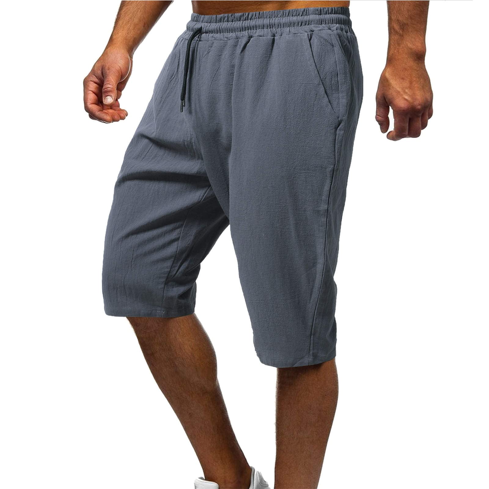 Men's Casual Drawstring Pocket Solid Color Beach Shorts - Comfortable Board Shorts for Swimming, Surfing & Summer Activities | Quick-Dry & Lightweight
