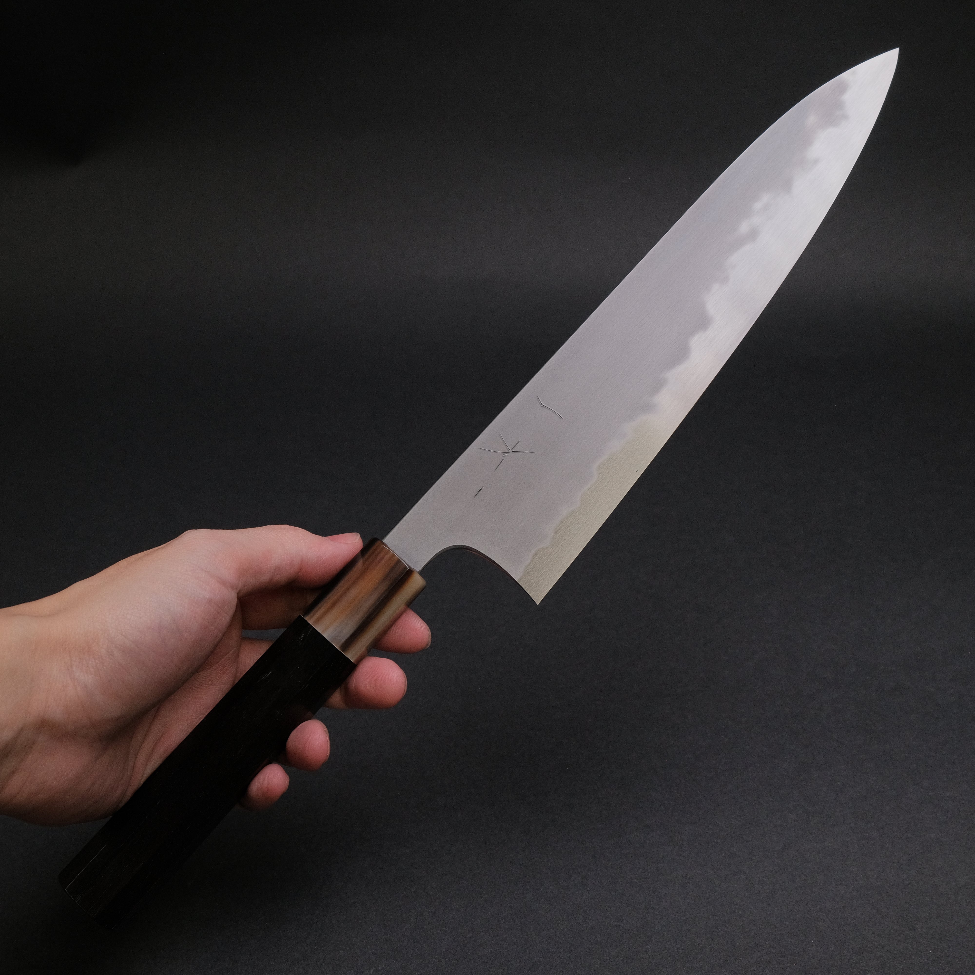 Hitohira Tanaka Yohei Blue #1 Kasumi Gyuto 240mm Japanese Chef Knife with Ebony Handle - Professional Kitchen Knife for Sushi, Meat Cutting & Precision Cooking