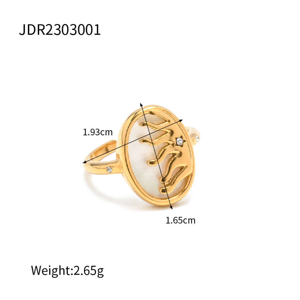 18K Gold Shell Midi Ring for Women - Elegant Thumb Ring Jewelry Gift (JDR001) | Perfect for Parties, Weddings & Everyday Wear