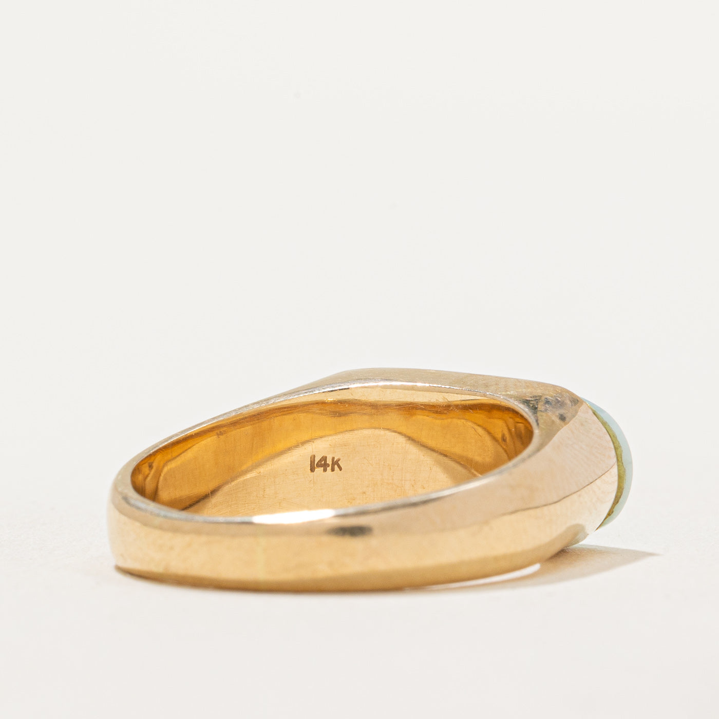 East West Cabochon Jade Ring - 3.80ct Genuine Jade - Size 8.75 - Elegant Boho Jewelry for Women - Perfect for Weddings, Parties & Everyday Wear