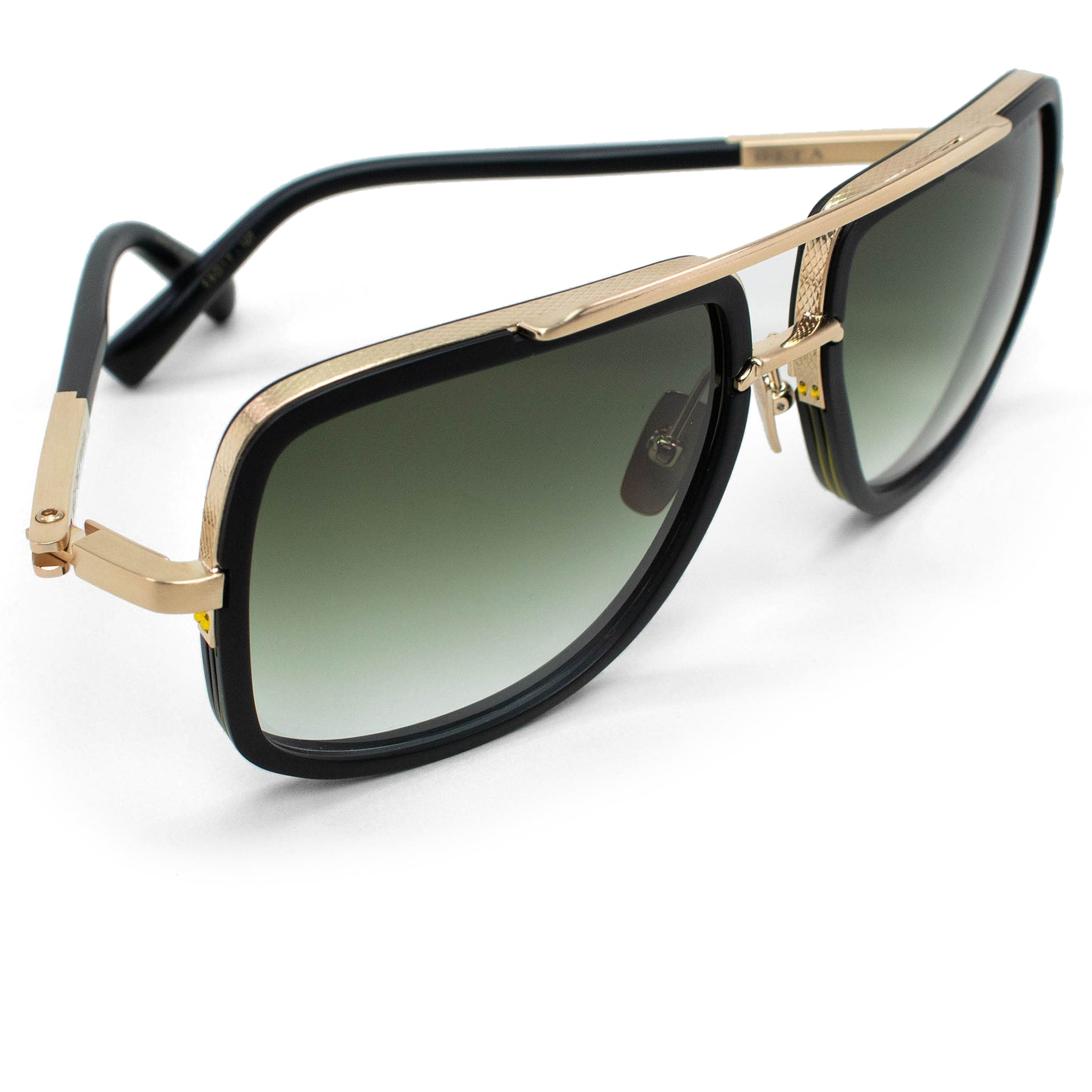 Dita DRX 2030 Mach One Sunglasses for Men & Women - Black/White/Gold Aviator Style Luxury Shades - Perfect for Driving, Beach & Outdoor Activities