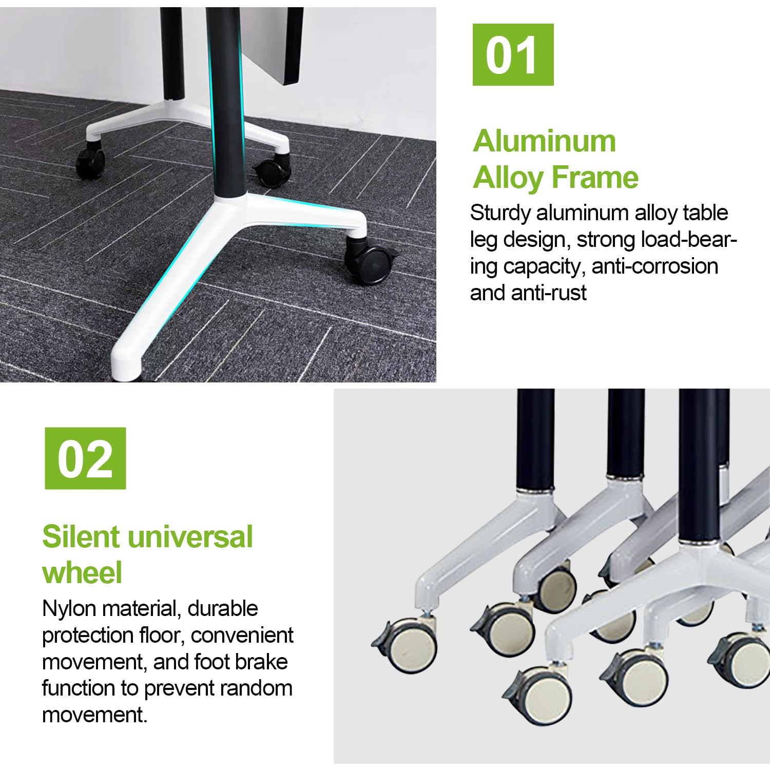 Foldable Conference Room Tables 6-Pack - 47.2