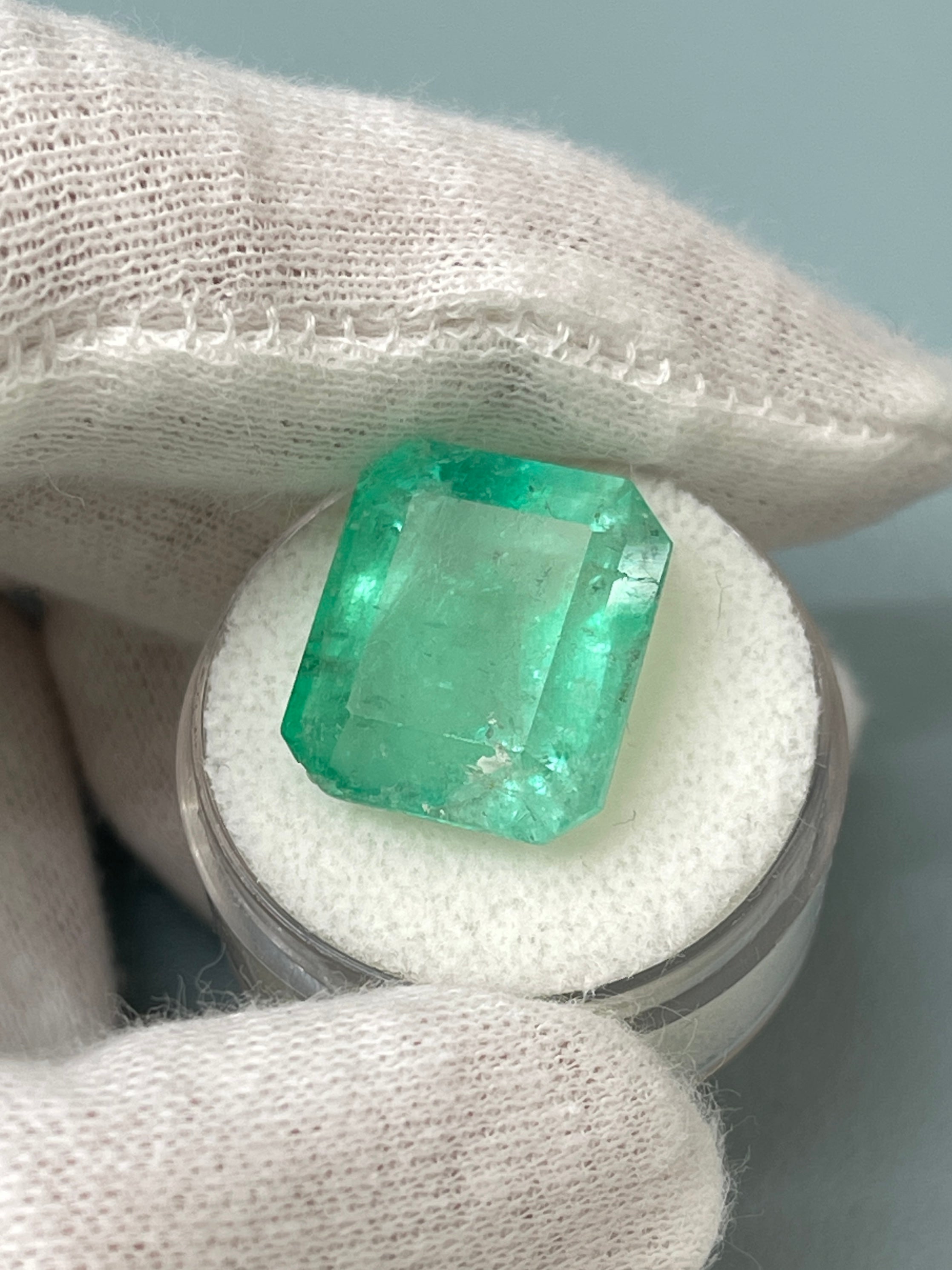 17.64 Carat Loose Colombian Emerald - 17x14.5mm Earthy Green Emerald Cut Gemstone for Jewelry Making & Engagement Rings