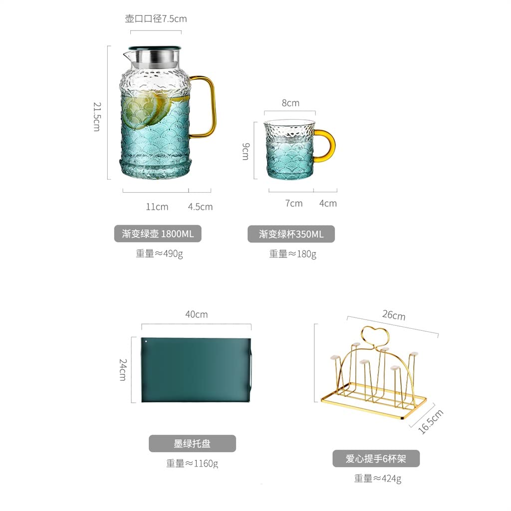 Premium Glass Cold Brew Iced Tea Kettle - Large Capacity 68oz Heat-Resistant Pitcher with Lid & Infuser - Perfect for Iced Tea, Lemonade & Fruit Infused Water - Summer Drink Dispenser for Home & Office
