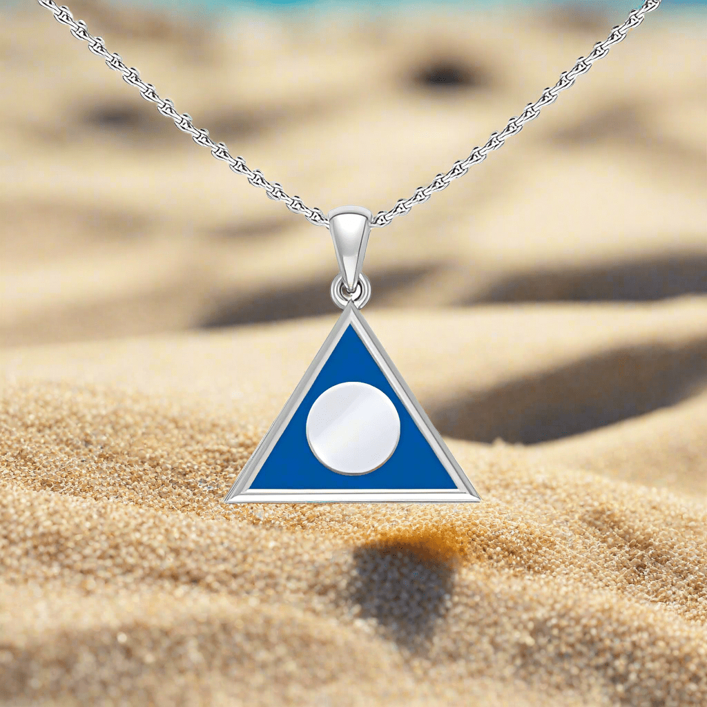 Al Anon Sterling Silver Pendant with Blue Enamel & Adjustable 18