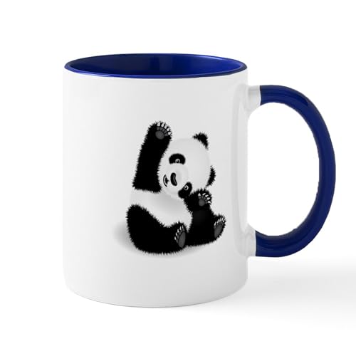 White/Navy Inside - Baby Panda Mugs