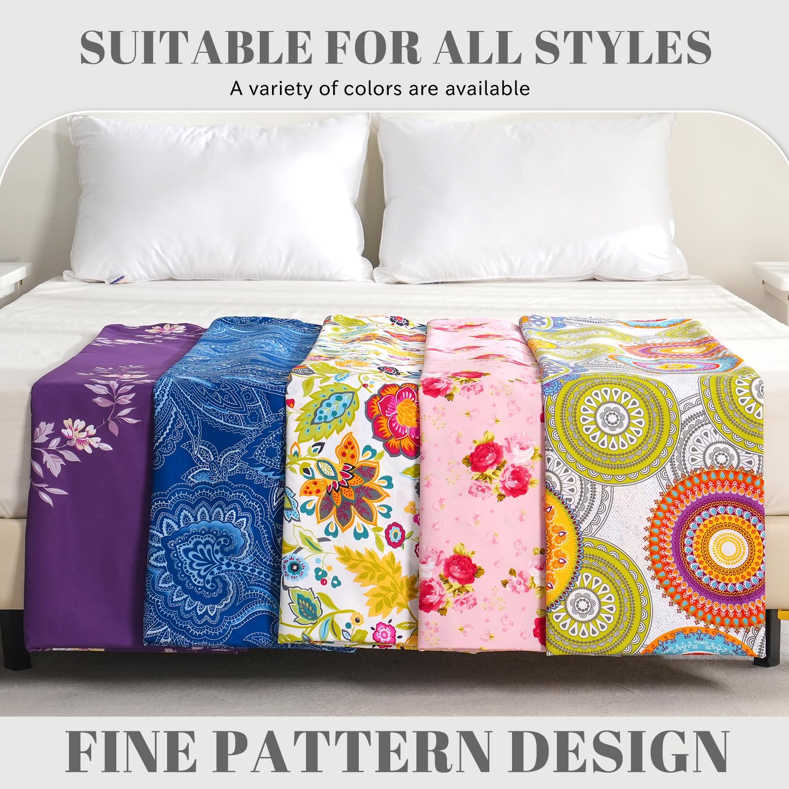 Bedlifes Queen Sheet Set - Ultra Soft & Breathable 100% Microfiber Bedding, 4-Piece Silky Floral Design with Deep Pockets (Queen Size, Pink/Red Rose) - Perfect for Master Bedrooms, Guest Rooms & Cozy Sleep