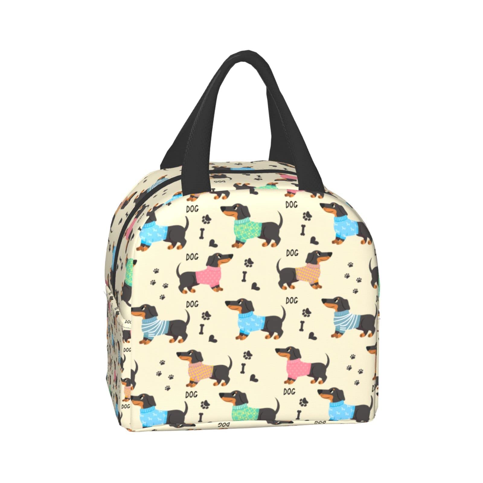 Insulated Dachshund Lunch Box for Women & Men - Reusable Washable Cooler Tote Bag for Office, Work, Picnic & Beach - Lightweight Meal Prep Container for Daily Use & Outdoor Activities