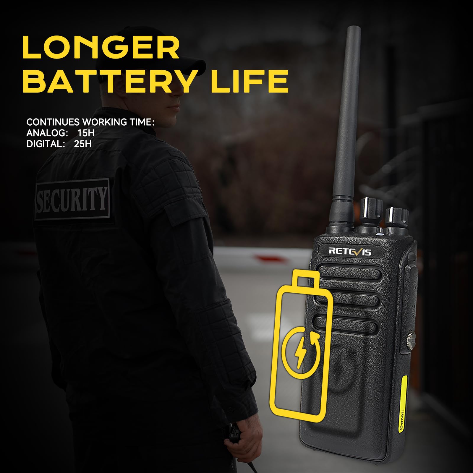 Retevis RT81 Digital Two-Way Radio Walkie Talkies - Long Range 10 Miles, IP67 Waterproof, 2200mAh Battery, Group Call, 2 Time Slots, DMR Security Radio for School, Business, Construction & Outdoor Activities (2 Pack)