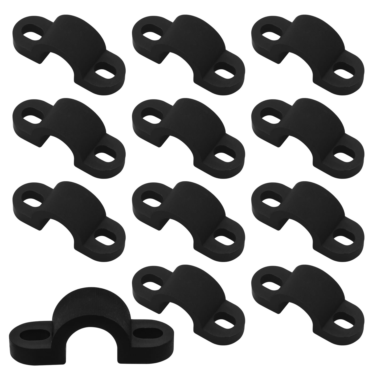 12Pcs 7mm Black Wire Shelf Loop Clips - Heavy Duty Wall Mounted Shelving Brackets for Concrete & Drywall Installation | Perfect for Garage Storage, Pantry Organization & Closet Shelving Systems