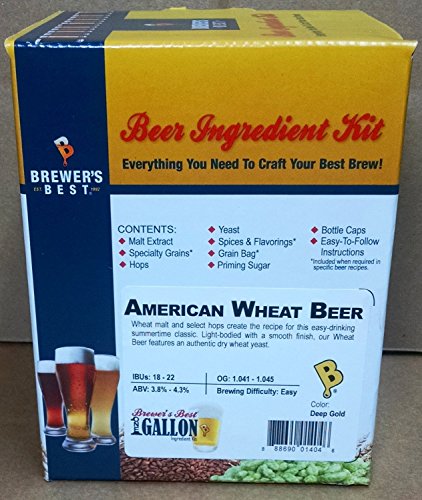 Brewer's Best 1 Gallon Home Brew Beer Ingredient Kit - American Wheat Beer | Complete Starter Kit for Homebrewing Beginners | Perfect for Small Batch Brewing & DIY Beer Making at Home