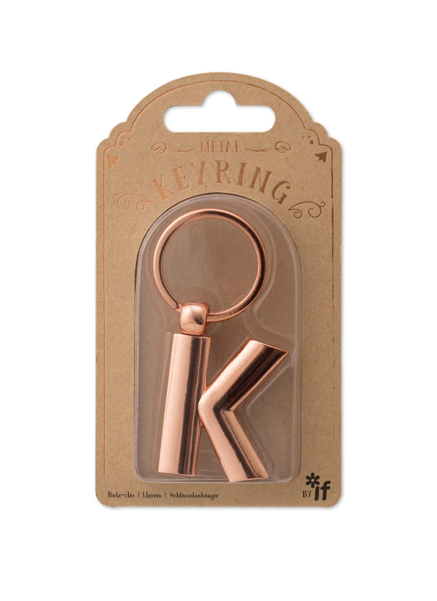 Personalized Rose Gold Alphabet Letter Keychain - Custom IF Metal Initial Keyring for Gifts, Jewelry & Accessories - Perfect for Keychains, Backpacks, Purses & Gift Giving